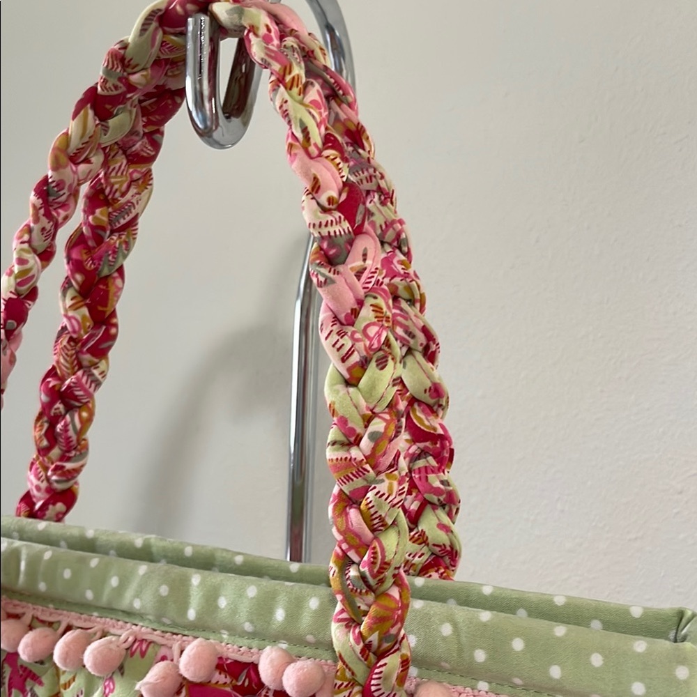 Quilted Pink and Green Tote Bag by Isabella's Journey - Picture 4 of 9